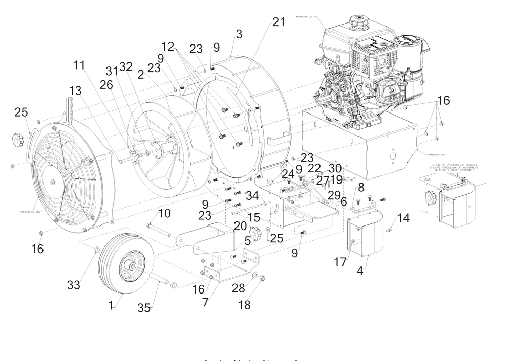 Impeller Housing Diagram and Parts List for CB2800 (24A667A710)(2017) Cub Cadet Sprayer
